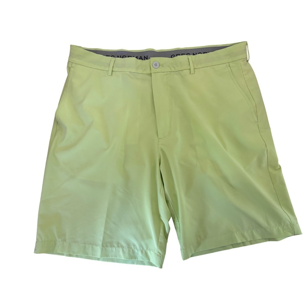 Greg Norman Performance Golf Shorts Men's Size 38 Bright Yellow Moisture Wicking - Picture 2 of 11